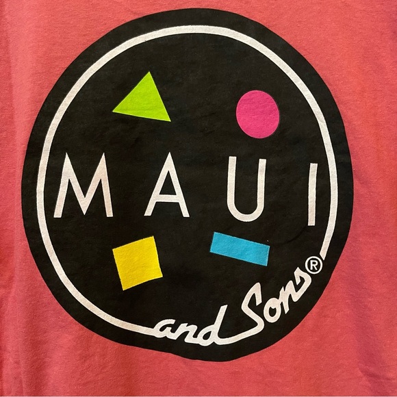 Maui & Sons “Cookie Logo” t-shirt (Deep Coral) - Picture 3 of 6